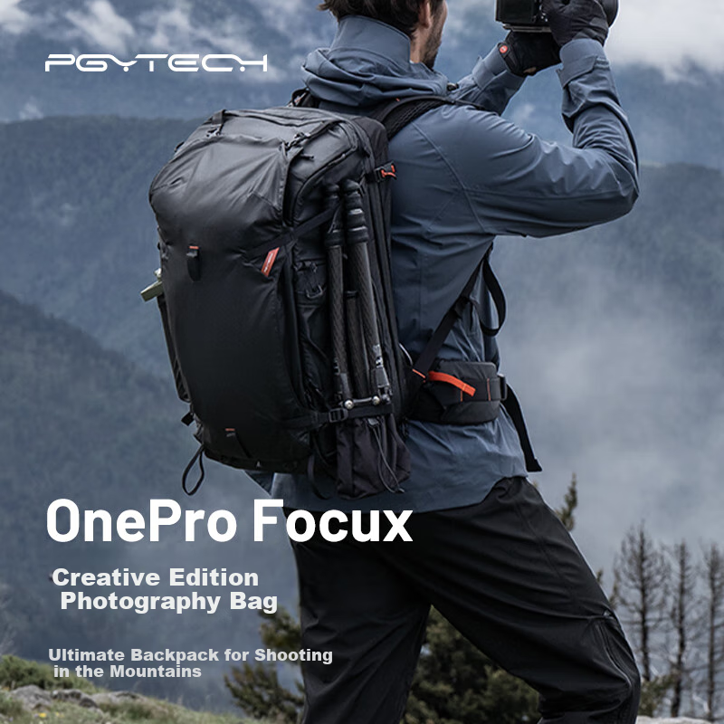 PGYTECH Camera Bag DSLR Mirrorless Camera Photography Bag Dandelion OneproFocus Outdoor Hiking Bag Large Capacity Splash-Resistant Drone Storage Creative Edition 25L Deep Space Black