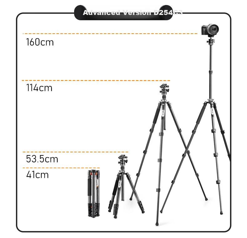 Zhuoer Carbon Fiber Tripod for DSLR Cameras, Portable Travel Professional Photography Panoramic Ball Head Tripod, Ultra-Light Live Streaming Vlog Video Monopod 2