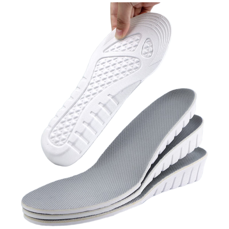 BUYUN 2 Pairs of Height-Increasing Insoles, Popcorn-Shaped Athletic Insoles, Men's Shock-Absorbing Invisible Women's Breathable Sweat-Absorbing Soft High-Elasticity