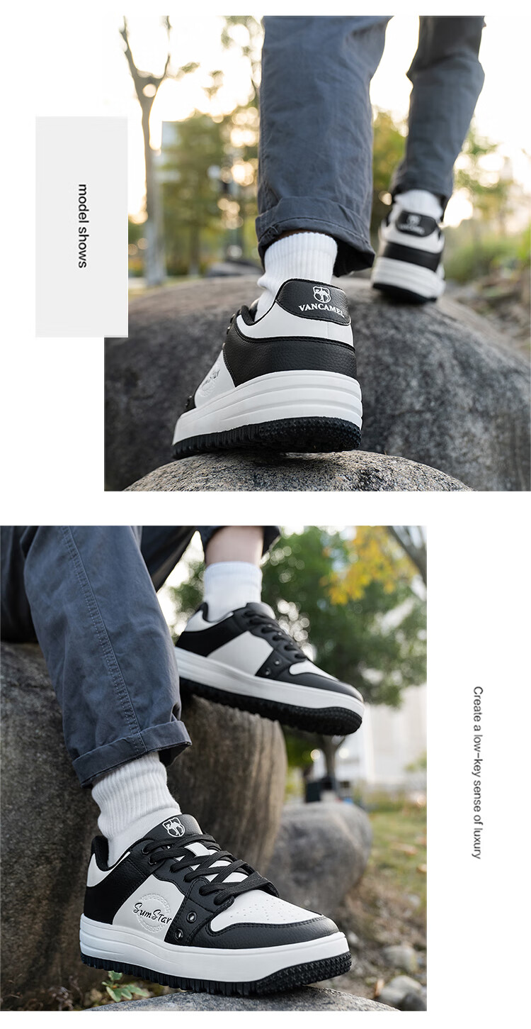 VANCAMEL Men's Sneakers, Couple's Outdoor Casual Shoes, Men's Sports Shoes, Women's White Shoes, 6066 White, Size 38 19
