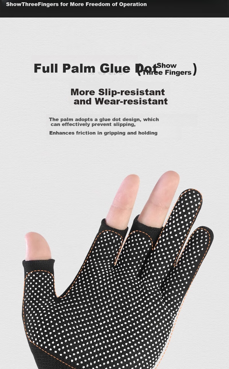 Minggu Dotted Gloves, Three-Finger Work Gloves, 10 Pairs, Nylon PVC Dotted Non-Slip Wear-Resistant, Black, One Size Fits All, CW352442 6