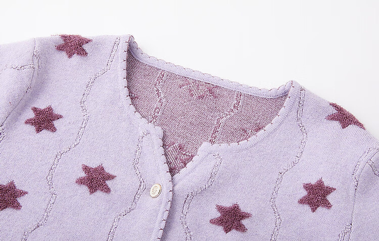 Dme Color Palette Sweater Spring Dreamy V-Neck Contrast Hexagon Star Jacquard Cardigan Slimming Knit Top for Women 2