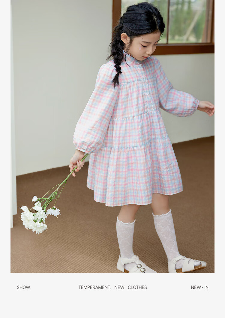 LUSON Chen Da Zhu Girls' Long-Sleeve Dress, 2025 Spring And Autumn New Stylish Children's A-Line Princess Dress, New Year's Outfit 9