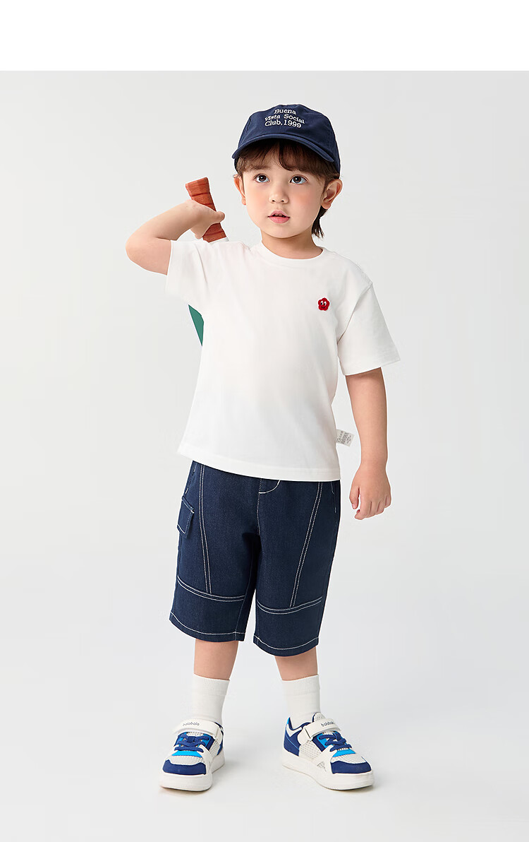 BALABALA Children's Clothing, Kids' T-Shirt Short Sleeve, 2025 Boys And Girls Summer Wear, Moisture-Wicking Quick-Dry Parent-Child Top, 208225117224 10
