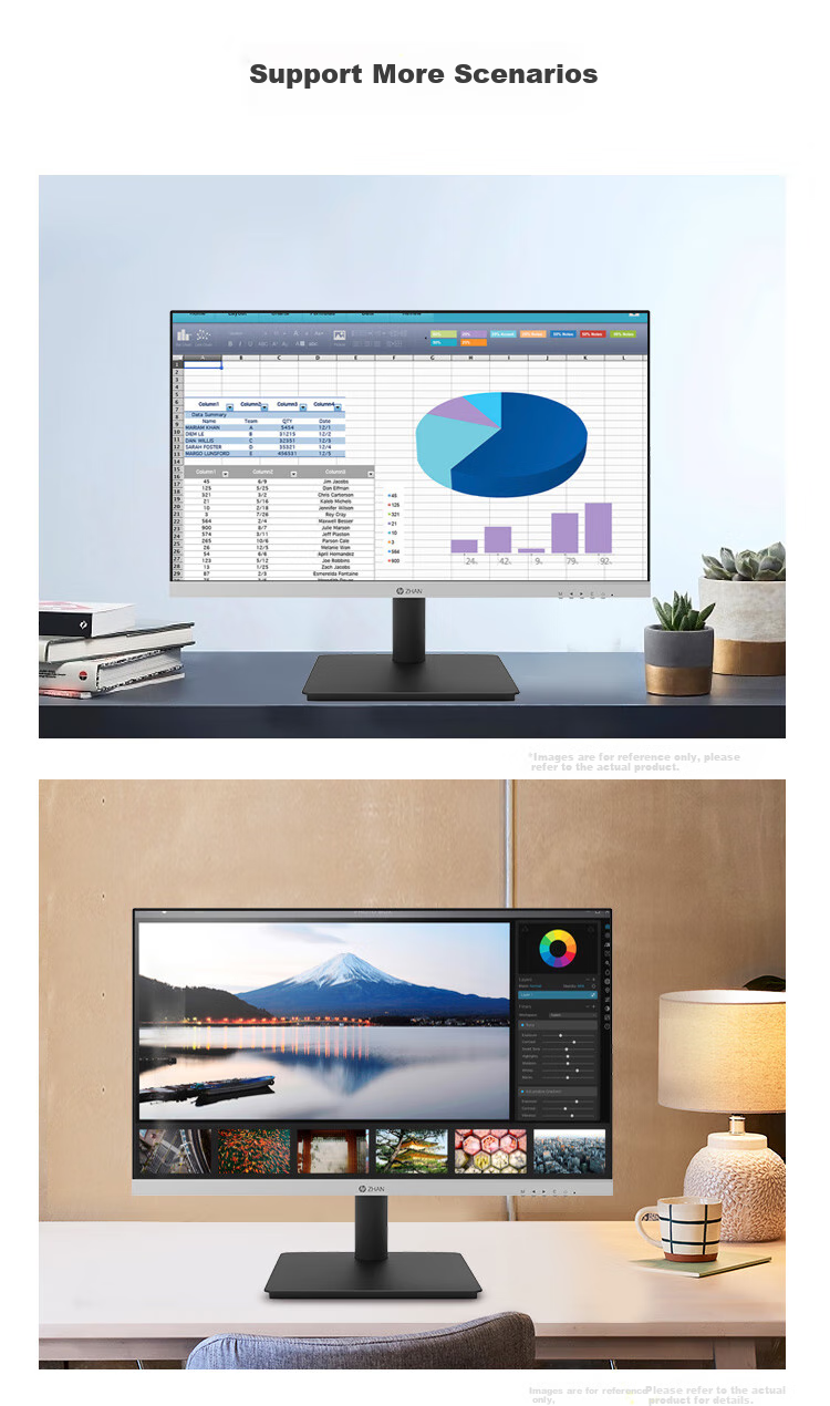 HP Zhan Series 23.8-Inch Large Screen Computer Monitor with Dual Interface, IPS Wide Viewing Angle, High Refresh Rate FHD1080P Full HD, Wall-Mountable, Eye-Friendly 9