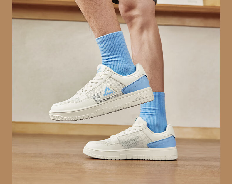 PEAK Air Force One Sneakers for Men, Summer Mesh Breathable Wear-Resistant White Shoes, Soft-Soled Sports Shoes DB520087, Cream White, Size 41 23