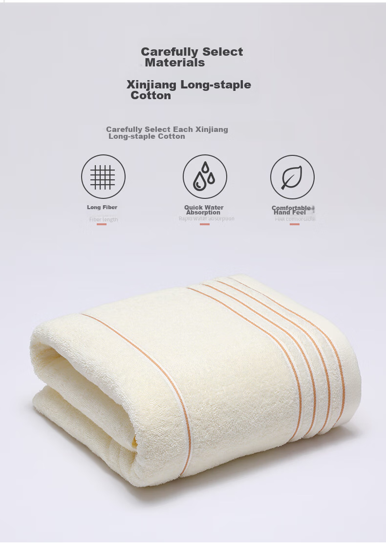 Grace Antibacterial Towel And Bath Towel Gift Set, Three-Piece Set, Pure Cotton Thickened Adult Sports Gift for Annual Meetings 3