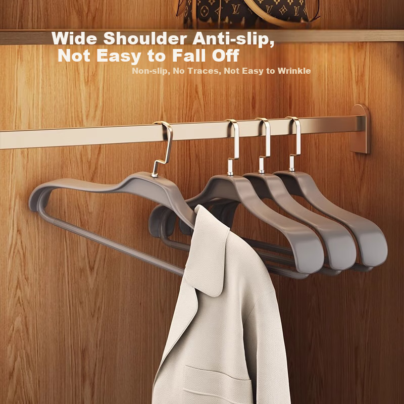 MUYA Clothes Hangers, Wide Shoulder, Non-Slip, Seamless, Coat Rack, Home Use, Stainless Steel And Plastic, 2-5 Pieces