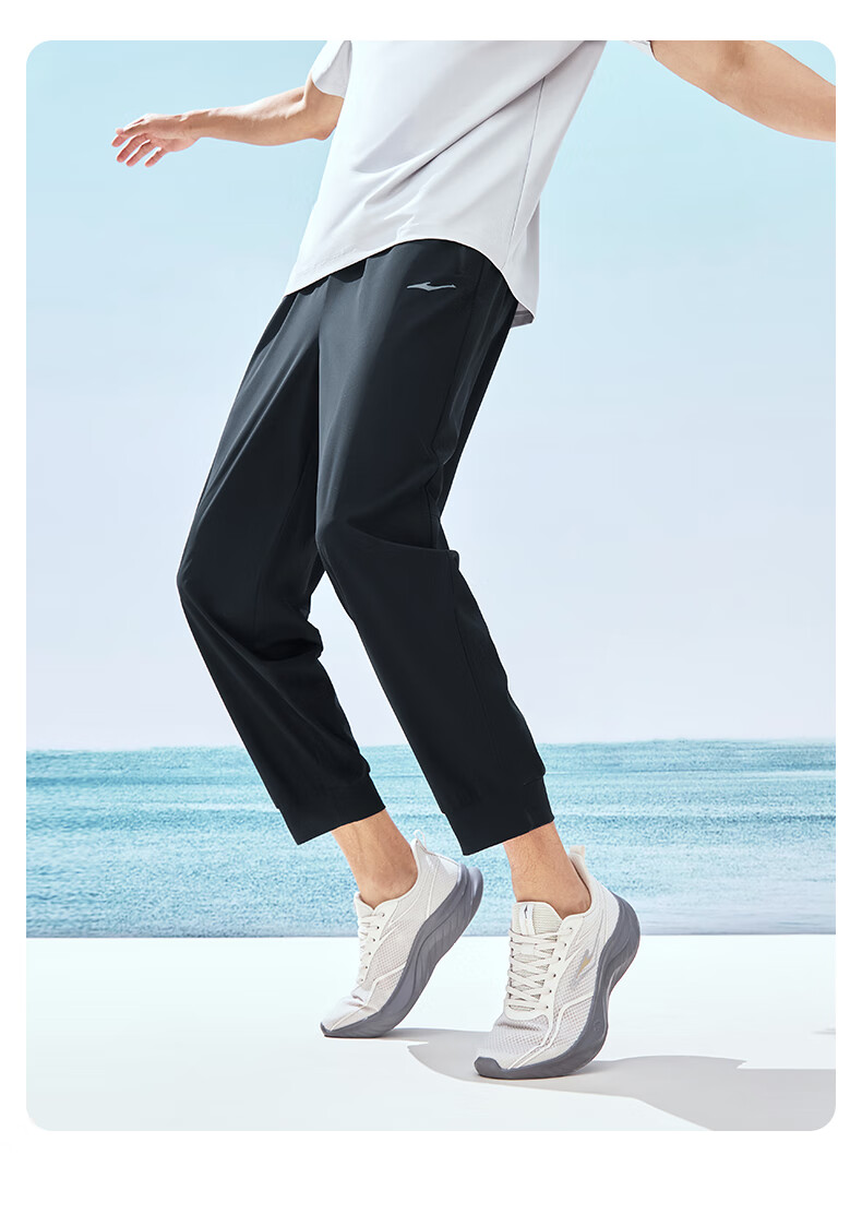 ERKE [Yu Shitong Edition] Men's Sports Pants Spring Nine-Point Jogger Quick-Dry Moisture-Wicking Ice-Feel Outdoor Sun Protection Pants 7