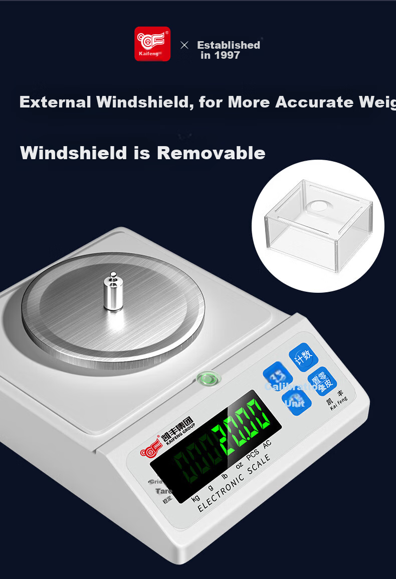 Kaifeng Electronic Balance Scale, 0.01g High Precision Electronic Scale, Laboratory Precision Analysis Balance, Gold Jewelry Scale 4