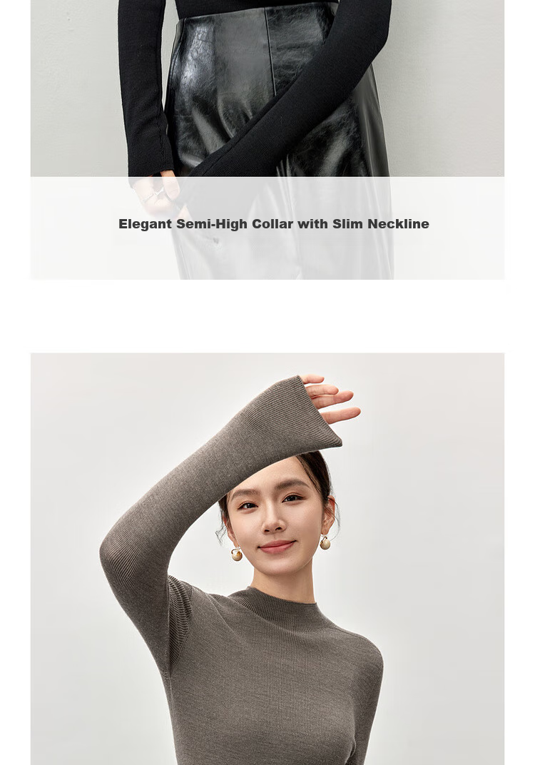 Sentubila Autumn Base Layer Simple Elegant Knit Sweater for Women, Stylish And Youthful Top 4