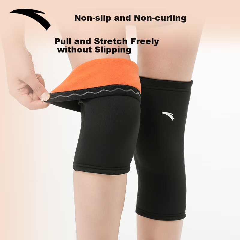 ANTA Knee Pads, Warm, for Cold Legs And Joint Injuries, Suitable for Men And Women, Heat-Generating, Cold-Proof, Extended Fleece, for Middle-Aged And Elderly, Gray, XL Size