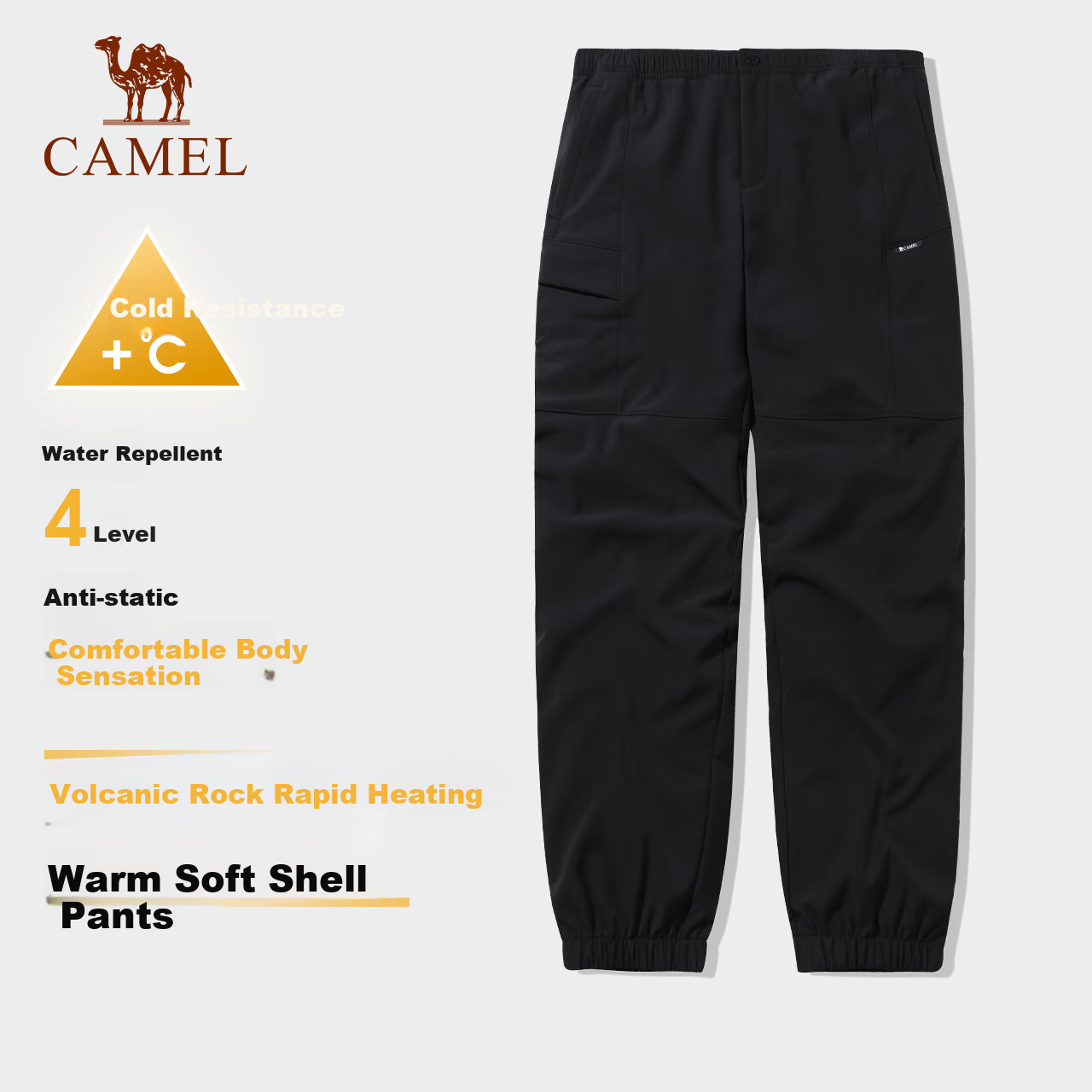 CAMEL Outdoor Softshell Pants, Couple Style, Hiking Pants, Autumn And Winter Skiing Sports Pants, 8685S