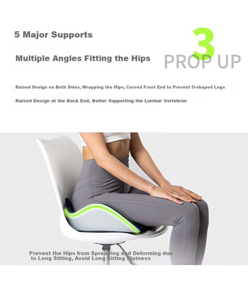 Dijialun Lumbar Support Cushion, Memory Foam Buttocks Pad for Long Sitting, Car And Office Chair Cushion, Hemorrhoids Relief, Pregnant Women's Hip And Back Protection Seat Cushio 6