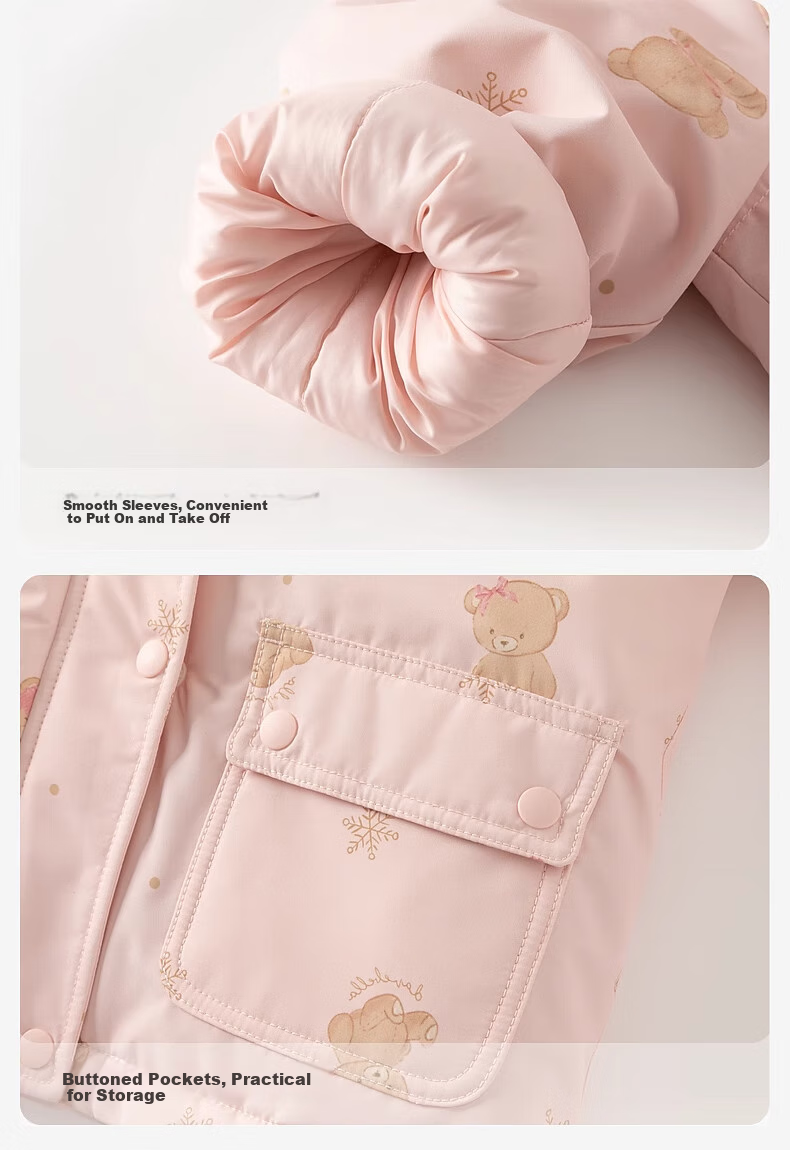 DAVE & BELLA Girls' Waterproof Thickened Cotton Padded Winter Jacket Kids Warm Coat Baby Cotton Coat 7