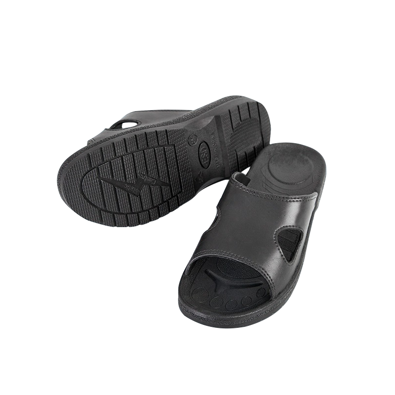 Mulang Anti-Static Shoes Slippers Soft Thickened Sole Comfortable Odor-Resistant Electronic Factory Cleanroom Work Shoes Black PU Thickened Soft Sole Size 42 [Order One Size Larger]
