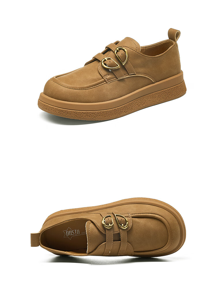 Dusto Thick-Soled Loafers for Women, 2026 New Spring Style, Academic-Inspired Leather Shoes, Deep-Mouth Flats, Soft-Soled Commuter Shoes for Wome 17