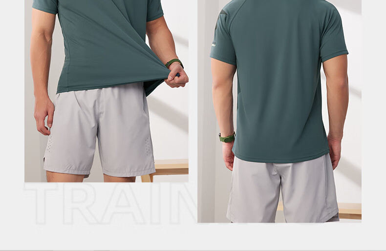 361° Men's Short-Sleeve T-Shirt, Summer Quick-Dry, Loose-Fitting Athletic Running Fitness Casual Top, Half Sleeve, 652524101-2 37
