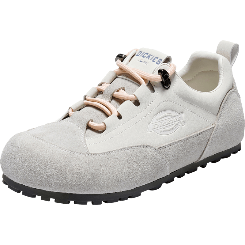 Dickies Women's Low-Top Casual Sneakers, Trendy Versatile Flat Shoes, Beige Gray, Size 38