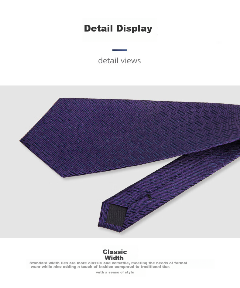 Luomeng Men's Tie, Business Casual Formal Wear, Purple Mulberry Silk, Hand-Tied, 8 Cm Wide, Gift Box Packaging 5