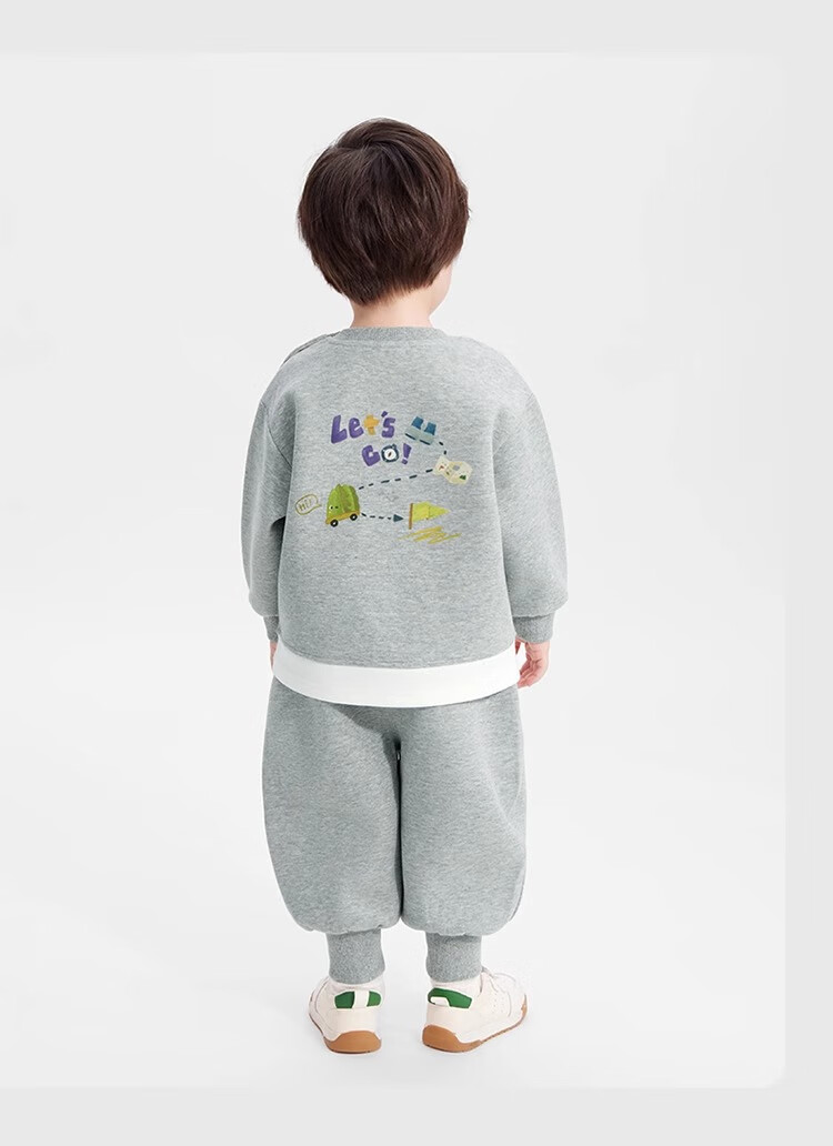 Ciciibear Baby Boys' Sweatshirt Set Spring Autumn Sports Two-Piece Style 300g Fabric College Style 16