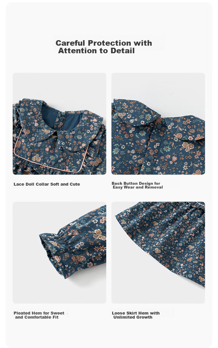 Babylove Girls' Dress, Spring And Autumn Pure Cotton Infant Outdoor Clothing, Stylish Sweet Cute Floral Print Skirt 7