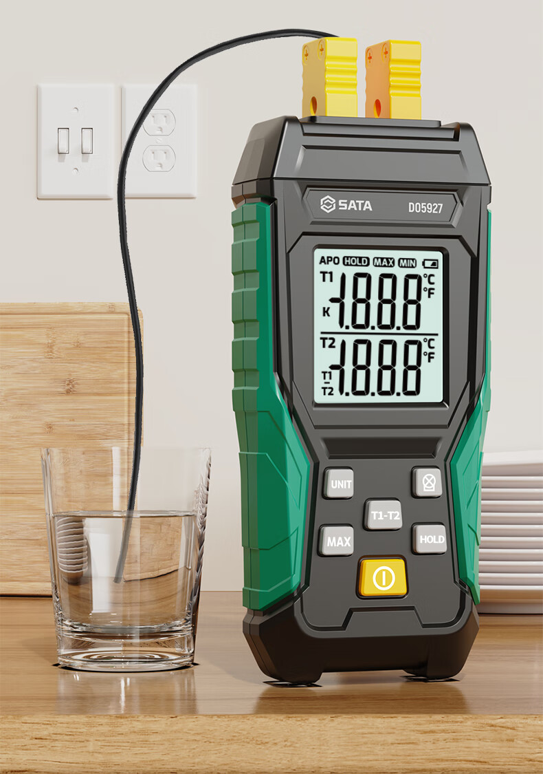 SATA K-Type Thermocouple Thermometer High-Precision Contact Temperature Meter Dual-Channel Water Temperature Tester D05926 2