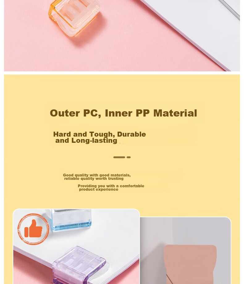 Deli Tube Push Clips, Transparent Ticket Holder Creative Push Clip, Exam Paper Folder File Folder, Storage Small Clips, Office Supplies, Mixed Colors, 20 Pieces/tube, TP560 9