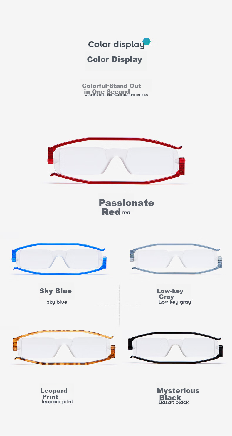 NANNINI Italian Reading Glasses for Men And Women, Portable High-Definition Imported Foldable Fashion Reading Glasses for School 4
