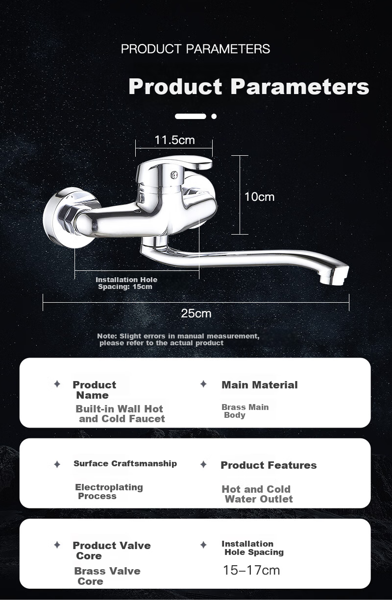 KEGOO Wall-Mounted Kitchen Faucet, Hot And Cold Rotatable, Sink Mixer Valve for Vegetable Washing Basin And Laundry Tub, Brass K220711 7