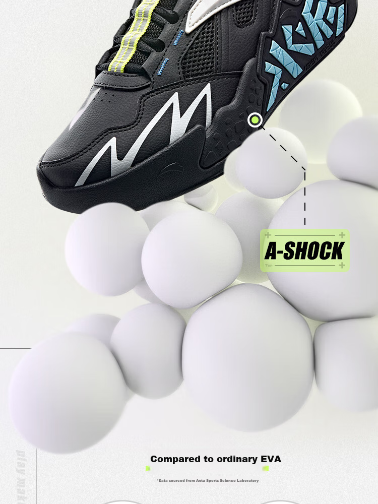 ANTA Children's Sports Shoes for Boys, Spring Wear-Resistant Practical Basketball Shoes with Cement Star Design A12511101 24