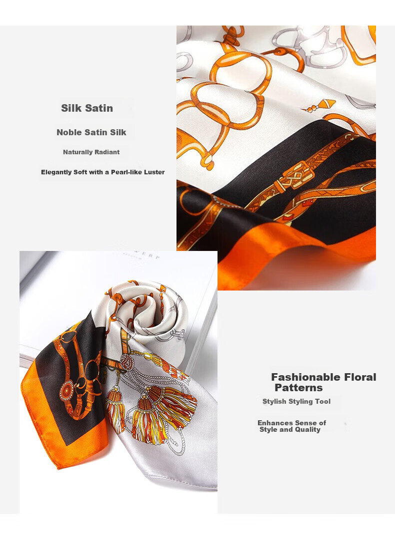 Hangsifu Silk Scarf, Mulberry Silk Neck Scarf, Square Scarf, Mother's Birthday Gift, Ladies' Gift Box, Practical Holiday Mid-Autumn Festival Gift 3