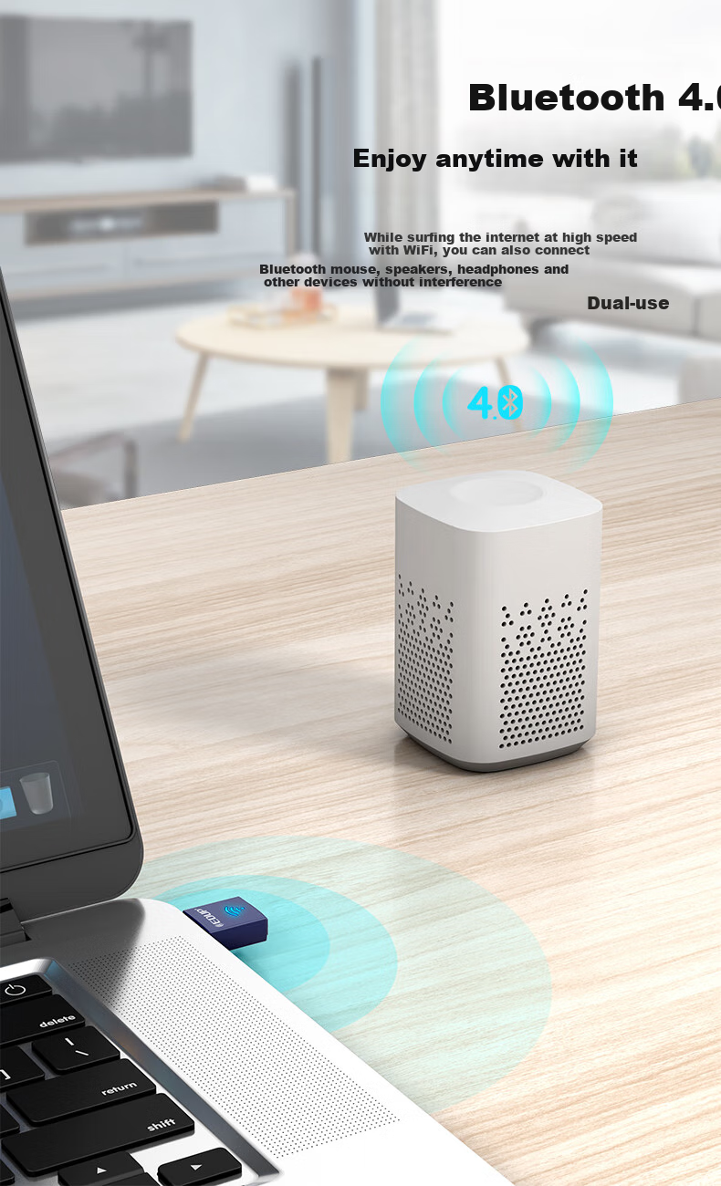EDUP EP-N8568 USB Wireless Network Adapter Bluetooth Adapter Host WIFI Receiver Compatible with Desktop Computers And Laptops 6