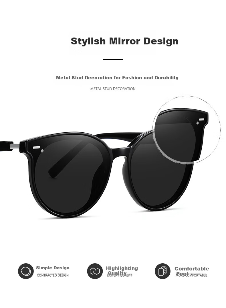 Angelamiao Sunglasses for Men And Women, Fashionable Large Frame Sun Protection UV-Resistant Glasses with Nylon Polarized Lenses, Square Frame 5