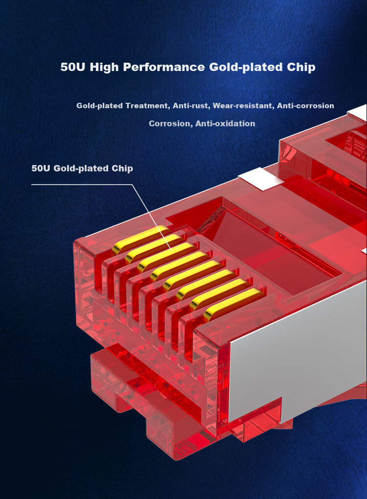 HAILE, Internal And External Network Converter Dedicated Network Shielding Network Irregular Crystal Head, HP-517(Red A), 100 Pieces/box 2