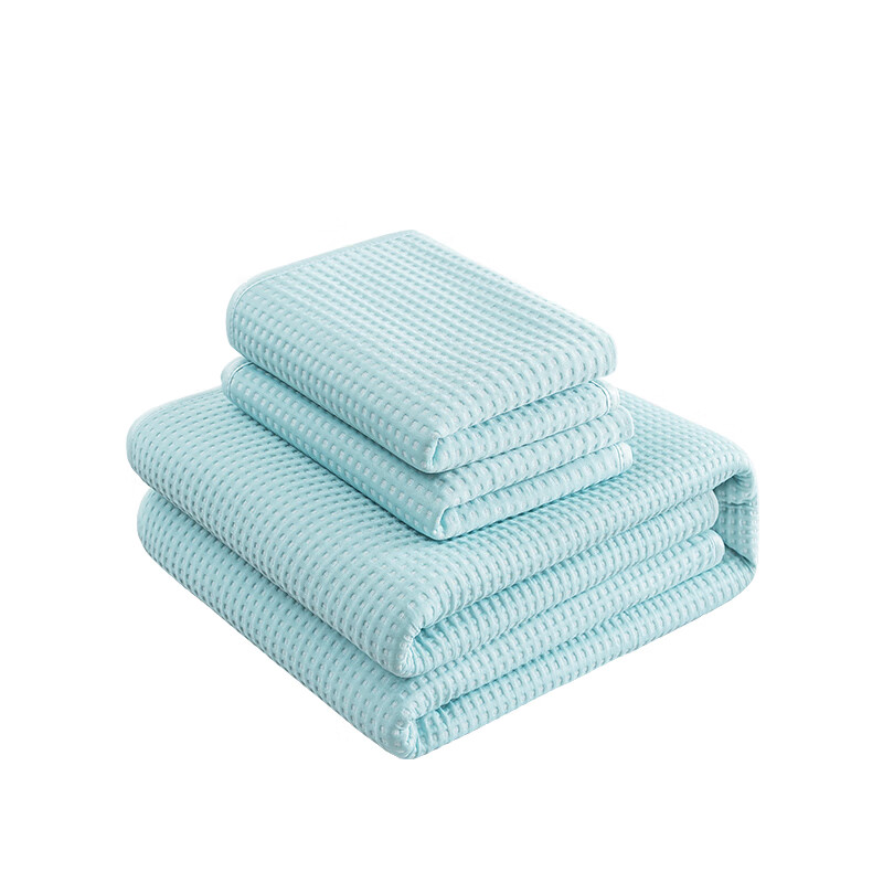 JD Jingzao Ice Cream Bean Soft Cooling Mat Three-Piece Set National Standard Class A Washable Ice Silk Mat 1.5x2m Ice Bean Blue