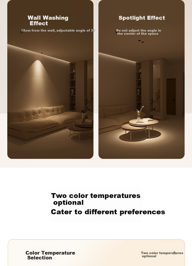 Jiandun Chuyun Full Spectrum LED Mini Hill Spotlight, Recessed Wall Washer, Narrow Edge Deep Anti-Glare High CRI Spotlight 13