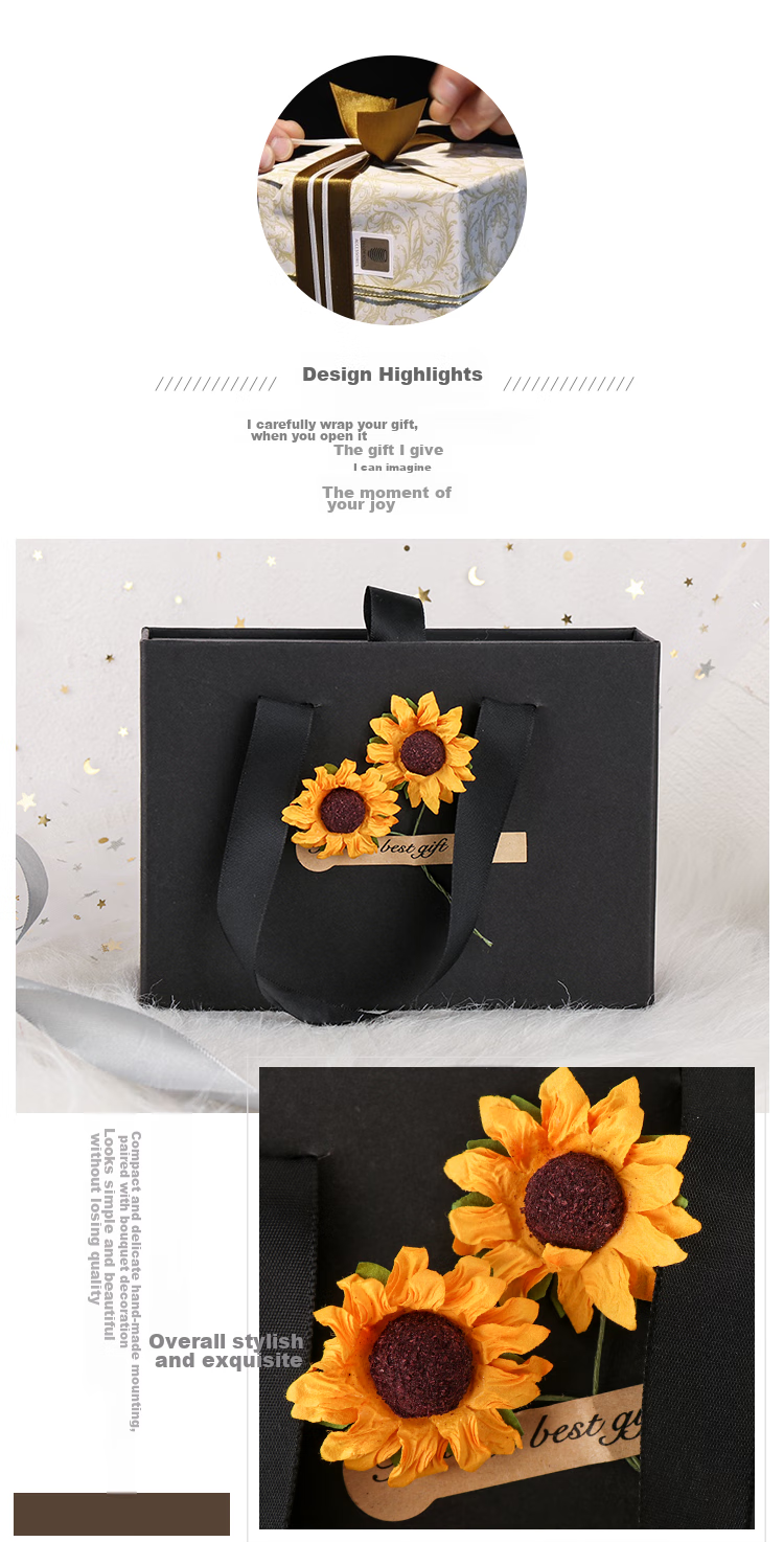 TaTanice Gift Box, Empty Box for Festivals And Birthdays, Gift Packaging Box, Companion Gift, Starry Black And Gold 2