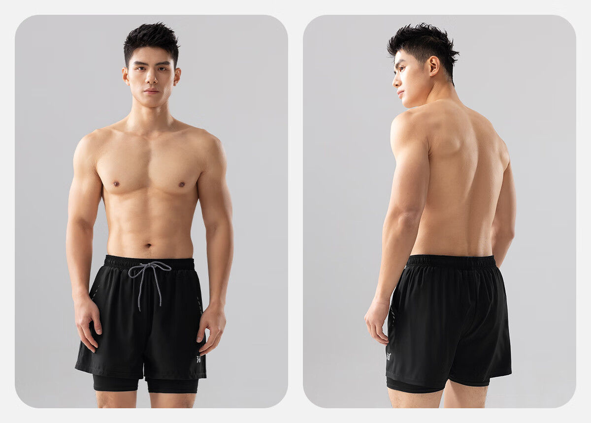361° Men's Swim Trunks, Swimsuit, Goggles, Swim Cap Set, Fake Two-Piece Design, Anti-Embarrassment Short-Sleeve, Vacation Hot Spring Swimming Gear 24