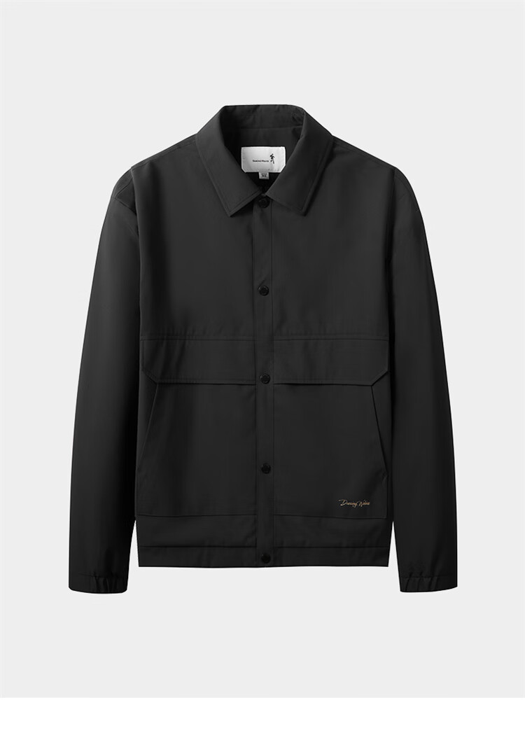 DANCING WOLVES [4A Waterproof] Lightweight Outdoor Workwear Jacket, Casual Easy-Care Versatile Men's Coat, 001 Black, Size S 8