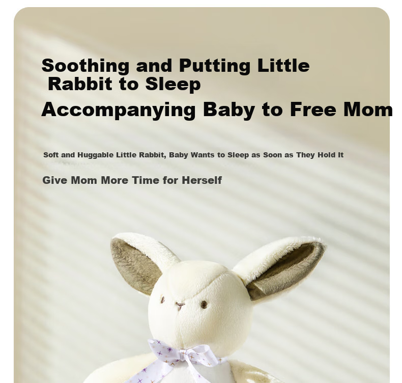 Auby Newborn Baby Parent-Child Gift Box Toy Plush Bouquet, Mom Postpartum Rabbit Comfort Doll Birthday Gift 12