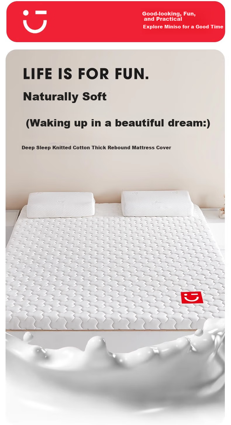 MINISO Memory Foam Natural Antibacterial Latex Mattress Tatami Bed Pad for Double Bed, 1.5x2 Meters 2