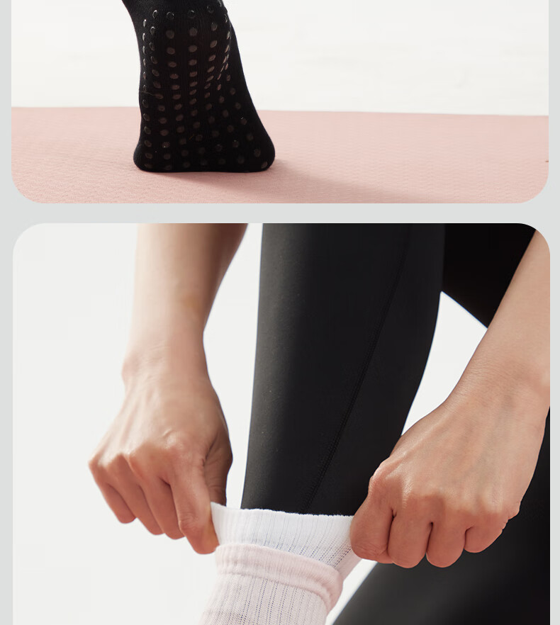 LI-NING Yoga Socks Pilates Socks Non-Slip Floor Socks Women's Professional Sports Fitness Aerobics Adult Cotton Sports Socks 10