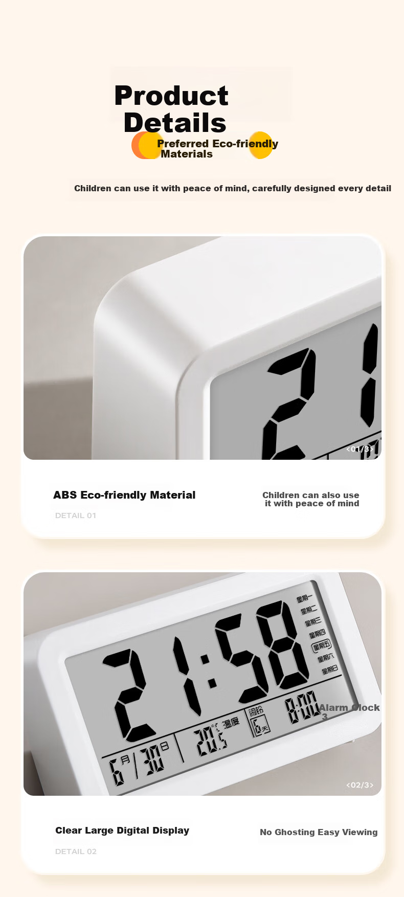 Mashi Alarm Clock for Students And Children, Bedroom Bedside Clock, Specialized Wake-Up Device, 2026 New Smart Electronic Desktop Clock, Back-To Essential, Black Back-To Gift 11