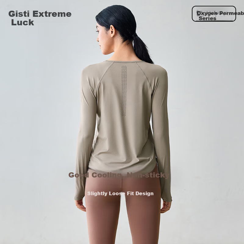 Gigt Women's Long-Sleeve Sports T-Shirt, Yoga Top, Slim-Fit, Gym Running Training Wear, Quick-Dry Tee