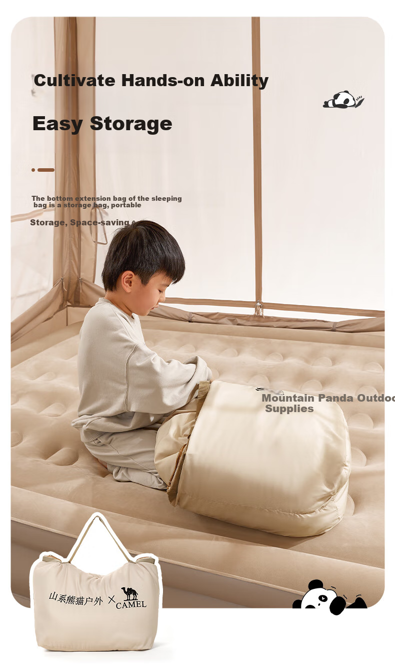 CAMEL Spring And Summer Lightweight Outdoor Camping Overnight Thickened Winter Cold-Resistant down Cotton Sleeping Bag 164BAF5643 Oatmeal Color 10