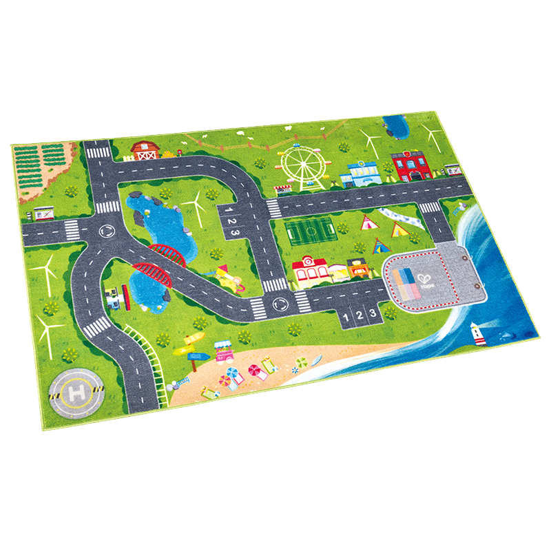 Hape Children's Crawling Mat, Waterproof Train World Adventure Carpet, Birthday Gift for Boys And Girls E3796