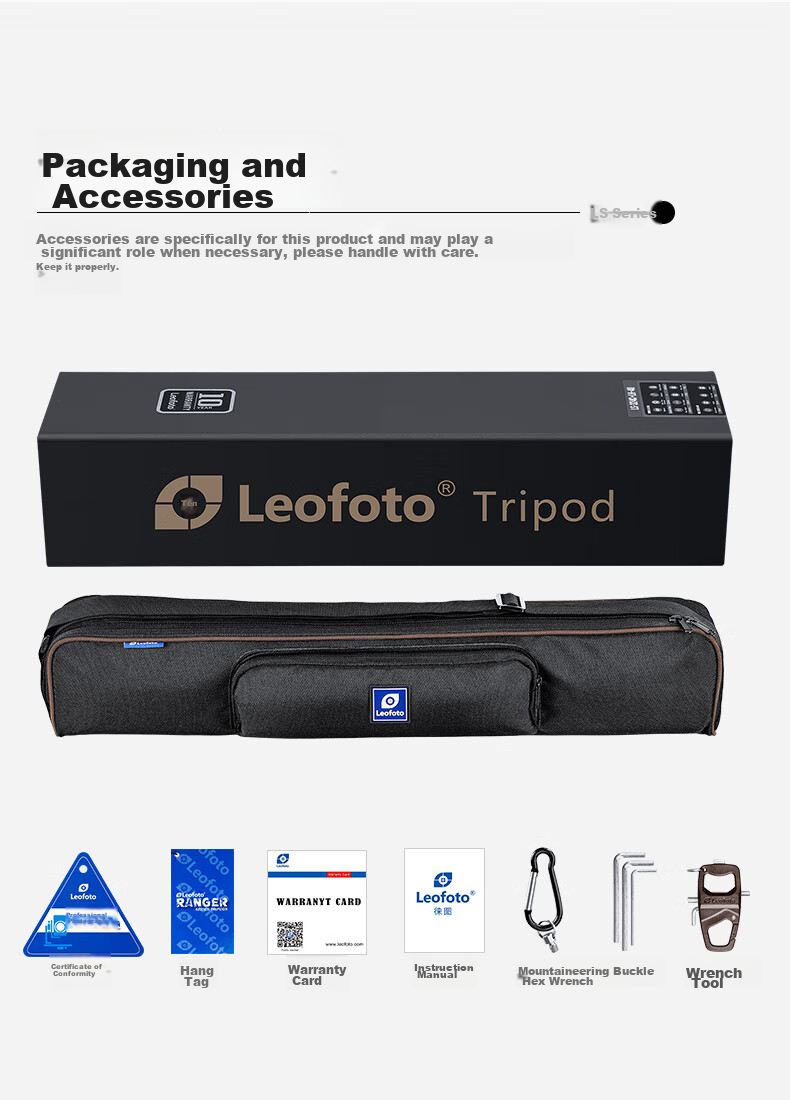 Leofoto Tripod, Carbon Fiber Phone Stand, Canon Nikon Sony Camera Lens Photography And Videography Tripod with Ball Head Kit LS-225C+LH 24