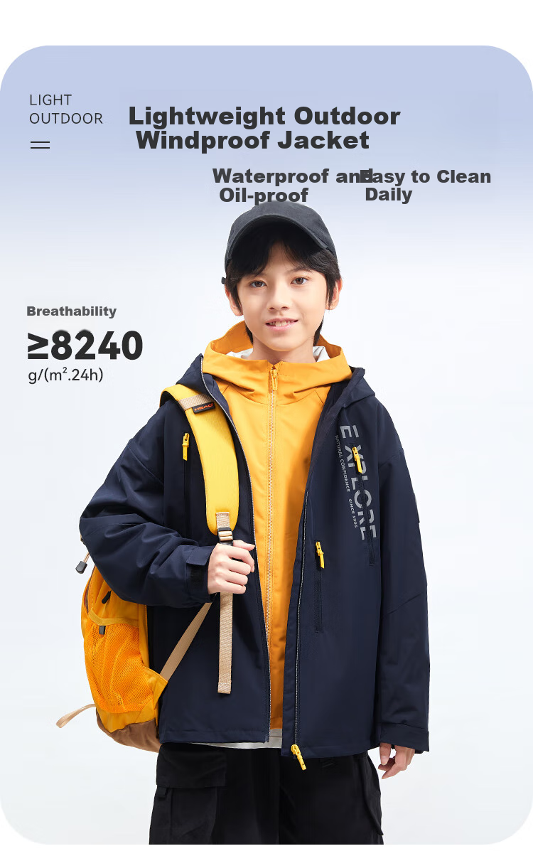SOUHAIT Children's Clothing Boys Girls Jacket Autumn New Style Kids Triple Protection Thin Windbreaker Outerwear Navy Blue 170 1