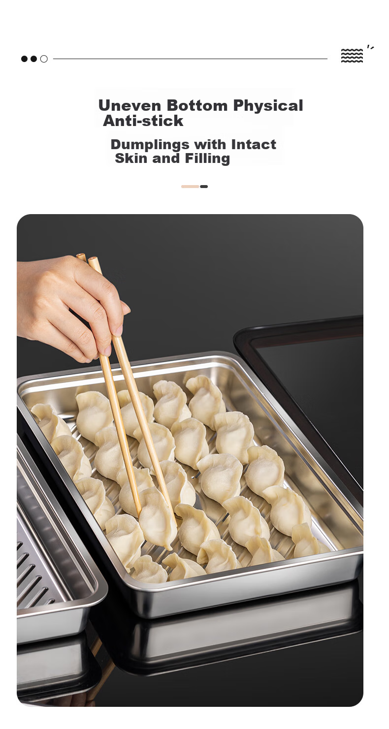 Newair 304 Stainless Steel Dumpling Box, Refrigerator Storage Box, Sealed Container for Dumplings, Frozen Wonton And Dumpling Tray, Food Storage Box 4